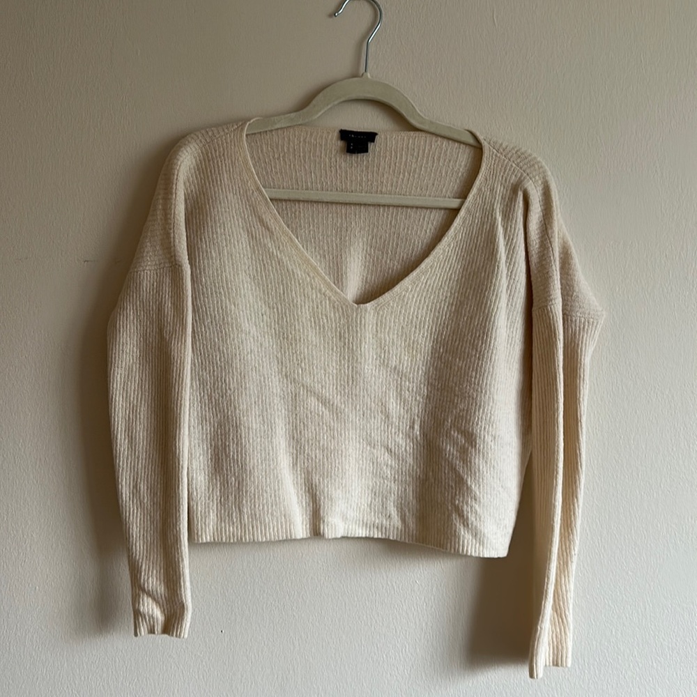 Cropped Cream Theory Sweater